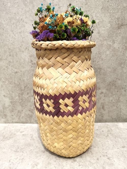 花瓶 花器 天然繊維 かご パルマ ヤシ- メキシコ雑貨とメキシコ