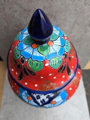 メキシコ タラベラ焼き ガラス ボトル 花瓶 伝統工芸 民芸品