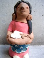 アギラールファミリー  陶人形  [パンを運ぶムチャチャ]  ビンテージ
																													