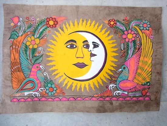 ビンテージメキシコ絵画 メキシコ伝統アマテアート