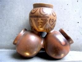 ヴィンテージ メキシコ 民藝 民芸品 手描き イラスト 陶器 花瓶 壺 ヴィンテージ メキシコ 民藝 民芸品 手描き イラスト 陶器 花瓶