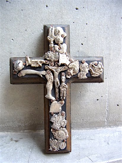 ミラグロ コラソン パーツ 十字架- - メキシコ 民芸品 日用品