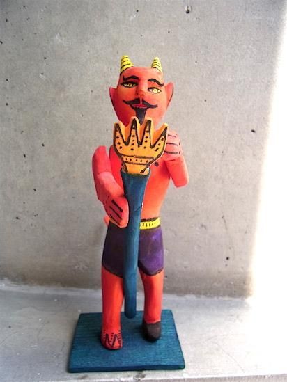 コヨーテ　メキシコ　木彫り　民藝　オアハカウッドカービング　郷土玩具　置物 オアハカ ウッドカービング | コヨーテ ピンク 14cm - メキシコ