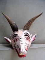 ウッドマスク 木製の仮面  [ゲレーロ チボ 山羊]  ビンテージ
																													