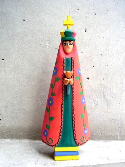 メキシコ アオハカ ヴィンテージ 木彫のマリア像 フォークアート