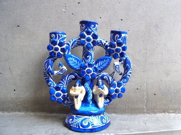 ツリーオブライフ生命の木 プエブラ 陶芸-- メキシコ 民芸品 日用品