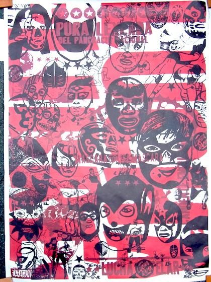 ルチャリブレ ポスター | コラージュデザイン - メキシコ雑貨と