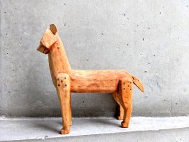 オアハカ ウッドカービング 木彫り人形  [ワイルドキャット]  ビンテージ
																													