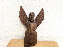 ゲレーロ 木彫りオーナメント  [蒼い目の天使 ]  ビンテージ
																													