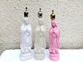 グアダルーペ マリア 人形 聖水ボトル  [ホワイト＆ピンク]Mサイズ
																													