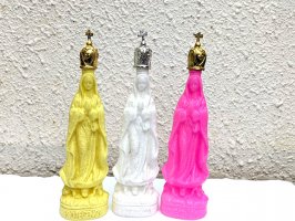 グアダルーペ マリア 人形 聖水ボトル  [イエロー、ホワイト§ピンク]Sサイズ
																													