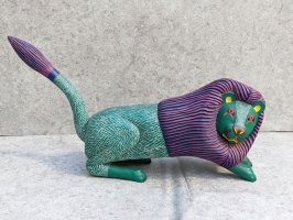 オアハカ ウッドカービング 木彫り人形 [ミゲル・サンチアゴ ライオン] ビンテージ
																													