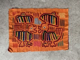 パナマ モラ刺繍 [2羽のアヒル] ビンテージ
																													