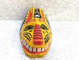 ウッドマスク 木製の仮面  [グアテマラ ジャガー]  ビンテージ
																													