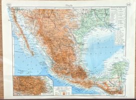 メキシコ 地図 マップ［ドイツ製］ビンテージ
																													