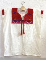 チアパス レディース 刺繍  ブラウス [レッド２]ウール糸刺繍
																													