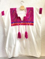 チアパス レディース 刺繍  ブラウス [ピンク]ウール糸刺繍
																													