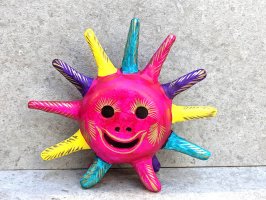 メテペック 陶芸品  ランプシェード オブジェ  [笑顔の太陽 ピンク]  リプロダクト
																													