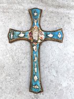 アート ウッドクロス 十字架 ミラグロ  [グアダルーペ  ターコイズ 30cm] 
																													