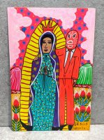 ロレンソ ファミリー メキシカンアート [ルチャドールとグアダルーペ] 板絵画
																													
