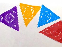 パペルピカド 切り絵の旗 [ 定番デザイン 10カラー]三角ガーランド
																													