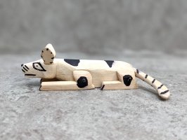 オアハカ ウッドカービング 木彫り人形 サンチアゴ  [伏せイヌ その2   12cm] 