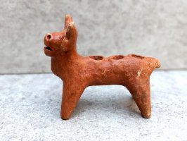 チアパス 陶芸 土器   [チャムラ シカ 燭台 Sサイズ 15cm] 
																													