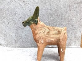オアハカ アツォンパ 陶器 チア人形  [ヤギ 26cm] 
																													