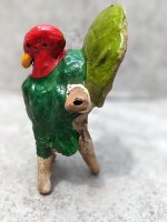 プエブラ アモソク 陶芸品 土笛 オブジェ [クジャク] ビンテージ
																													