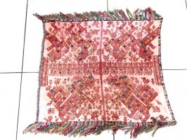 グアテマラ 刺繍 スーテ 羊毛布  [アトティラン マヤ文様] ビンテージ
																													