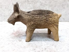 オアハカ アツォンパ 陶器 チア人形  [焦げヤギ 16cm] 
																													
