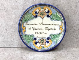 プエブラ 陶器 タラベラ  [メモリアルプレート 記念品 14cm] ビンテージ
																													