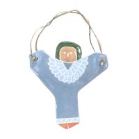 fuchidori 絵付け装飾タイル /  オーナメント[グレーの天使]
																													