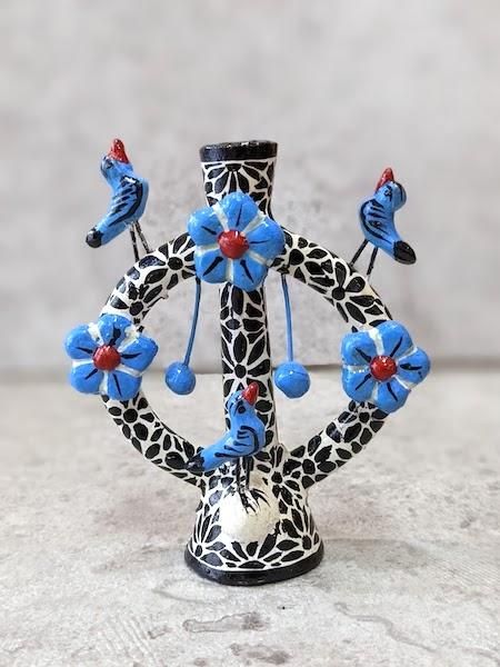 メキシコ民藝 生命の樹 ツリーオブライフ 燭台　ブルー メキシコ民藝 生命の樹 ツリーオブライフ 燭台 ブルー - メルカリ