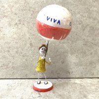 オアハカ カラベラ がいこつ 陶製人形  [マルモタ  イエロー Viva Oaxaca  18cm]  
																													