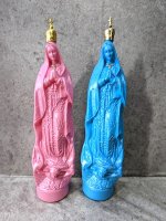 グアダルーペ マリア 人形 聖水ボトル  [ブルー＆ピンク]Lサイズ