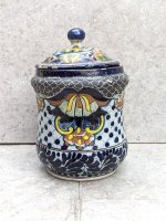 トラスカラ タラベラ 陶器 壺  [コロナ工房 キャセロール 24cm]  ビンテージ
																													