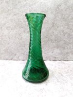 トラケパケ ガラスボトル 花器 花瓶  [渦巻 ベース グリーン] ビンテージ
																													