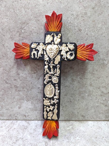 ミラグロ コラソン クロス 十字架 グアダルーペ 教会 インテリア- メキシコ雑貨とメキシコの民芸店 トンボラ 通販 フォークアート ビンテージ