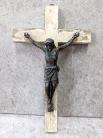 クロス 十字架  キリスト［ウッド＆メタル 34cm］ビンテージ
																													