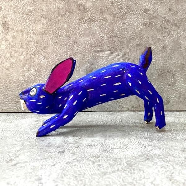 メキシコ雑貨 オアハカン ウッドカービング うさぎ & 犬 木彫り