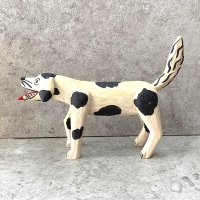 オアハカ ウッドカービング 木彫り サンチアゴ  [ハイメ  ぶち犬 18cm] 