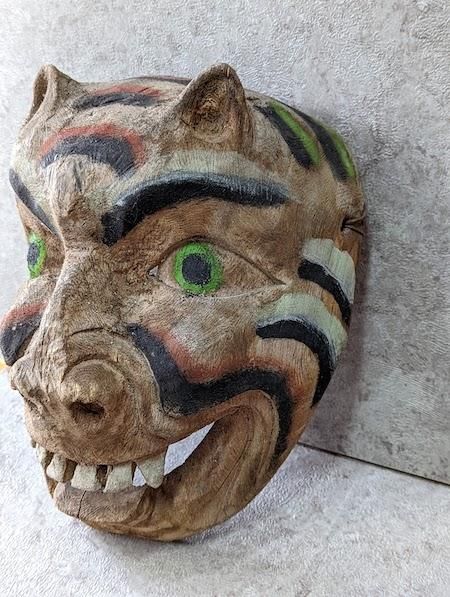 マスク 仮面 ジャガー 虎 プリミティブ ゲレーロ - メキシコ雑貨と