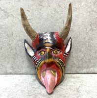 ウッドマスク 木製の仮面 民芸品 [ ディアブロ 悪魔 ]  ミチョアカン
																													