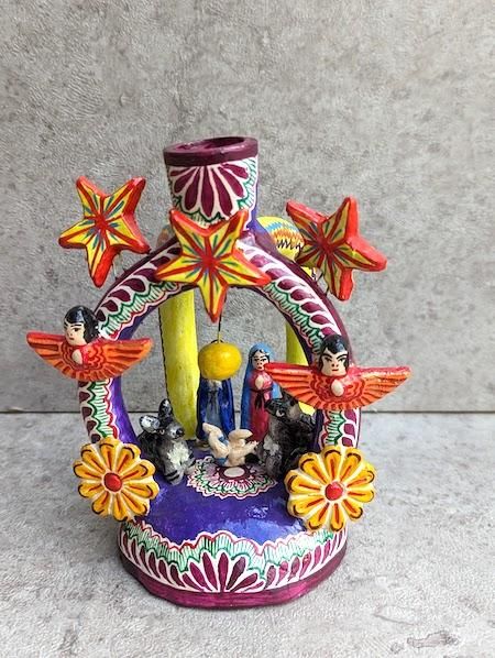 うっとりする色使い♡1970sメキシコ♡生命の樹♡キャンドルホルダー♡燭台♡ うっとりする色使い♡1970sメキシコ♡生命の樹♡キャンドル