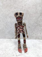 グアテマラ 木彫り人形 ウッドドール [カラベラ がいこつ 18cm]  デッドストック
																													