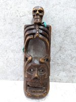 ウッドオーナメント 木製飾り グアテマラ  [カラベラ 死者の日]  
																													