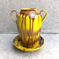 オアハカ 陶器 ドリップウェア [ ミニチュア 花瓶&ソーサー セット ] ビンテージ
																													
