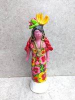 オアハカ 陶芸人形  [ フチタンの女性 ] ビンテージ
																													
