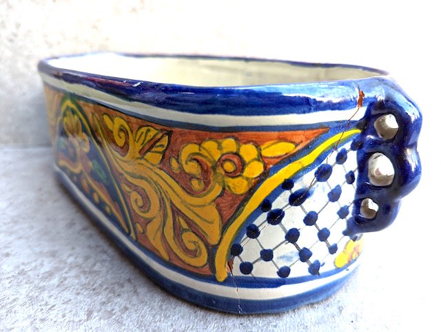 プエブラ タラベラ 陶器 植木鉢 ビンテージ -メキシコ雑貨とメキシコの 
